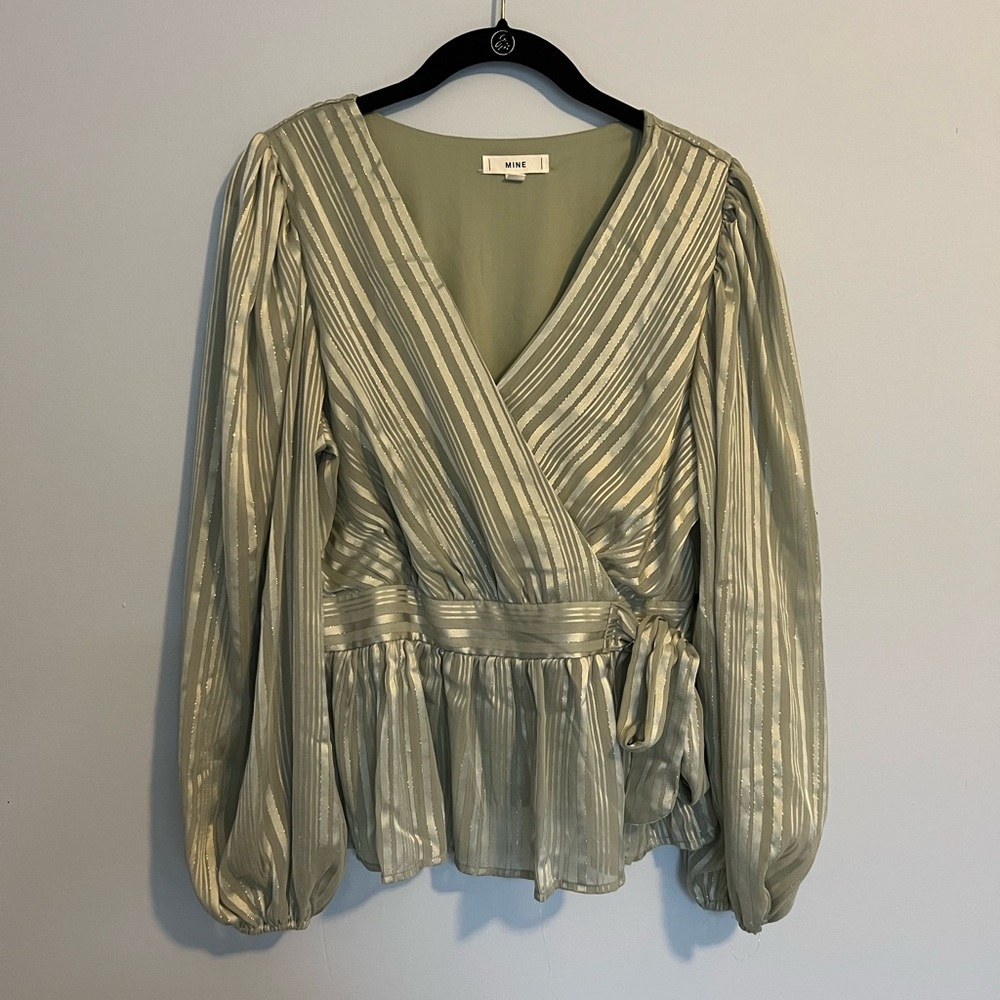 Mine sage green wrap top